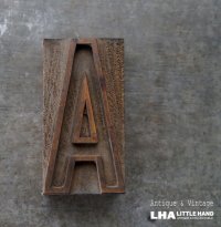 U.S.A. antique Letterpress 【A】アメリカアンティーク 木製プリンターブロック BIG/Ｈ7.5ｃｍ ヴィンテージ スタンプ ビンテージ はんこ 数字 1900-40's 
