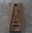 画像2: U.S.A. antique Letterpress 【A】アメリカアンティーク 木製プリンターブロック BIG/Ｈ7.5ｃｍ ヴィンテージ スタンプ ビンテージ はんこ 数字 1900-40's  (2)