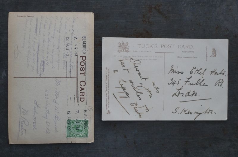 画像3: ENGLAND antique POST CARD 2pcs イギリスアンティー ポストカード 2枚セット  ヴィンテージ 葉書 ビンテージ 1910-30's