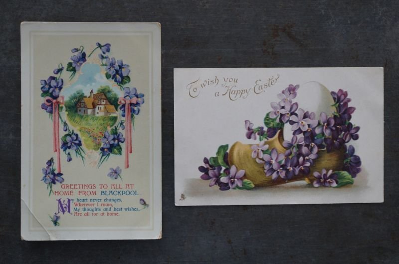 画像2: ENGLAND antique POST CARD 2pcs イギリスアンティー ポストカード 2枚セット  ヴィンテージ 葉書 ビンテージ 1910-30's