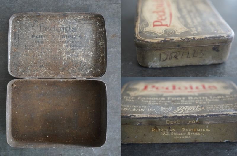画像5: ENGLAND antique  Boots TIN Redoids イギリスアンティーク ティン缶 ヴィンテージ ブリキ缶 ビンテージ 1920-30's