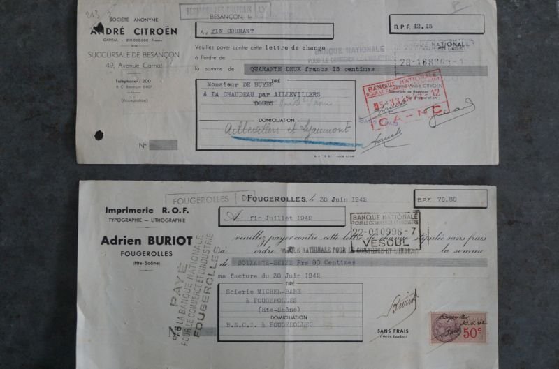 画像5: FRANCE antique RECEIPT 5pcs フランスアンティーク 領収証 領収書 古い紙 5枚セット 1930-40's ヴィンテージ 紙 ビンテージ