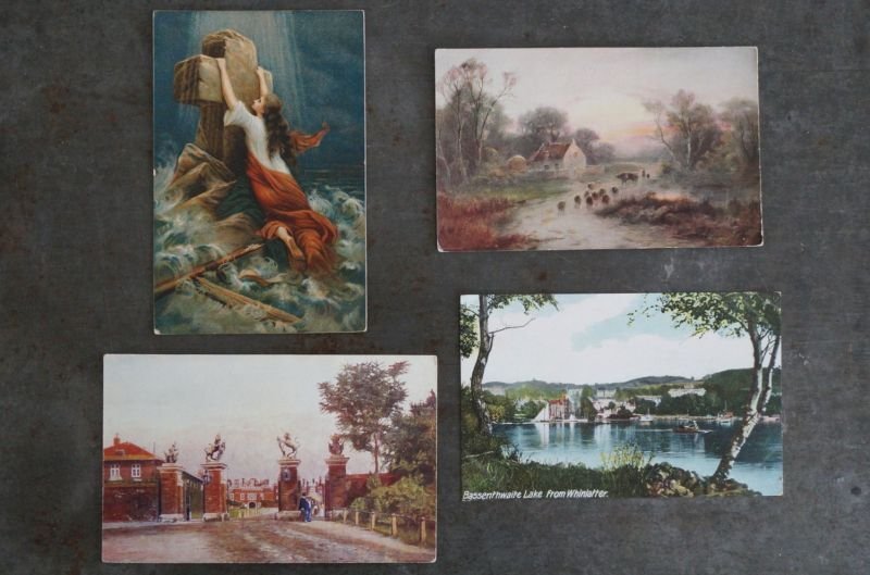 画像2: ENGLAND antique POST CARD 4pcs イギリスアンティー ポストカード 4枚セット  ヴィンテージ 葉書 ビンテージ 1900-50's