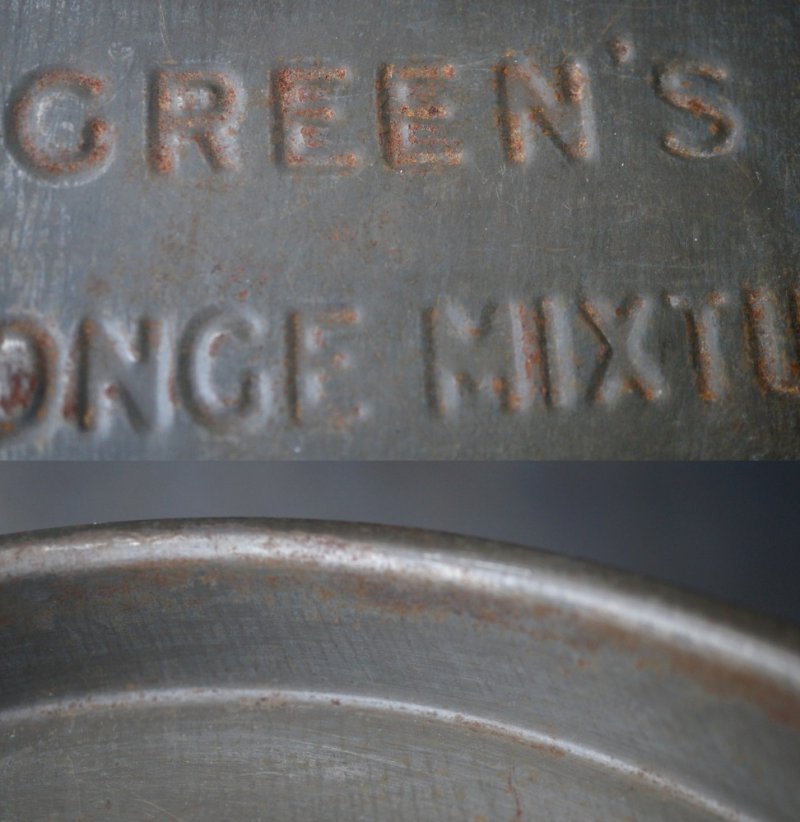 画像4: ENGLAND antique  GREEN'S SPONGE MIXTURE Baking Tin イギリスアンティーク ベーキングティンモールド ヴィンテージ 焼き型 菓子型 スポンジケーキ 1920-30’ｓ