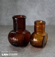 画像2: ENGLAND antique BOVRIL 2oz/4oz イギリスアンティーク ボブリル ガラスボトル 2個セット アンバーガラスボトル 瓶 1900-20's (2)