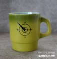 画像1: U.S.A. vintage Fire-king Mug Northwestarn Bank アメリカヴィンテージ  ファイヤーキング ノースウエストバンク 緑・黄緑 マグ マグカップ 1960's (1)