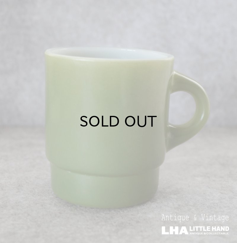 画像1: U.S.A. vintage Fire-king Mug Stacking Mug アメリカヴィンテージ ファイヤーキング スタッキング 緑 マグ マグカップ 1960-76's