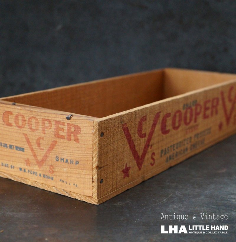 画像1: USA antique COOPER BRAND Cheese Box アメリカアンティーク 木製チーズボックス  ヴィンテージ 木箱 1930-1940's