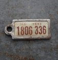画像2: U.S.A. antique Number Tag アメリカアンティーク ナンバータグ ナンバープレート　キーホルダー 1951's  (2)