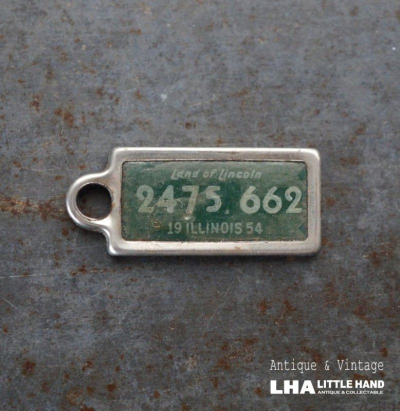 画像1: U.S.A. antique Number Tag アメリカアンティーク ナンバータグ ナンバープレート　キーホルダー 1954's 