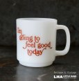 画像1: U.S.A. vintage Glasbake I'm going to feel good today Mug グラスベイク マグ  ヴィンテージ 1960's (1)