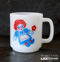 U.S.A. vintage Glasbake Raggedy Ann & Andy グラスベイク ラガディアン＆アンディ マグ  ヴィンテージ 1960-70's