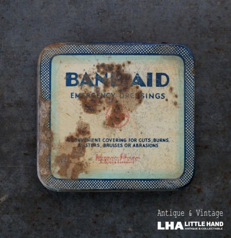 画像1: ENGLAND antique BAND-AID TINイギリスアンティーク ジョンソン&ジョンソン BAND-AID バンドエイド缶 絆創膏 ヴィンテージ1920-30's 