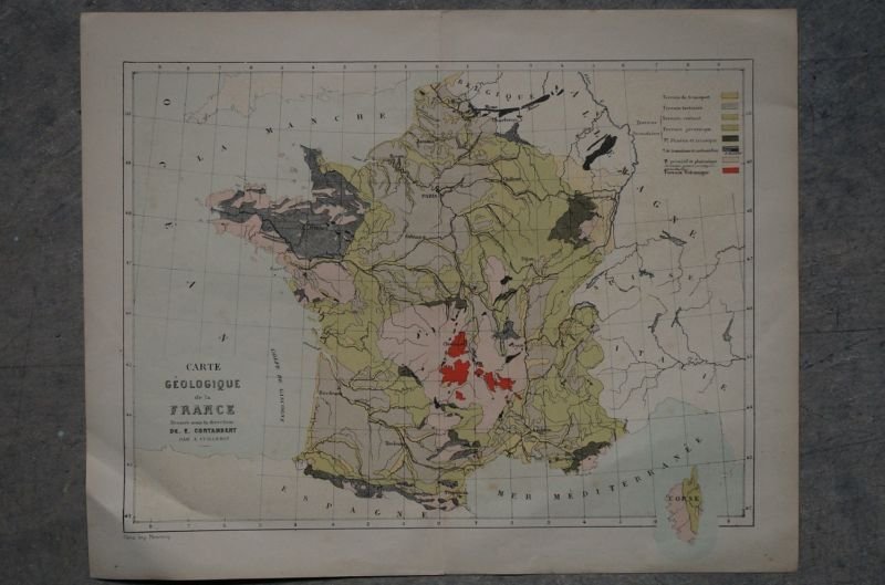 画像2: FRANCE antique MAP フランスアンティーク マップ 地図 ヴィンテージ  ビンテージ 1860-1900's