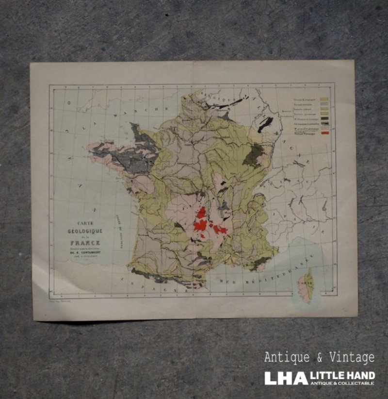 画像1: FRANCE antique MAP フランスアンティーク マップ 地図 ヴィンテージ  ビンテージ 1860-1900's