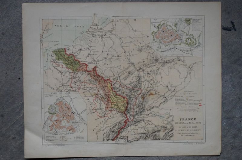 画像2: FRANCE antique MAP フランスアンティーク マップ 地図 ヴィンテージ  ビンテージ 1860-1900's