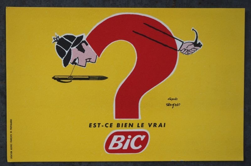 画像2: FRANCE antique BUVARD BiC Savignac フランスアンティーク ビュバー【レイモンド サヴィニャック】 ヴィンテージ 1950-70's 