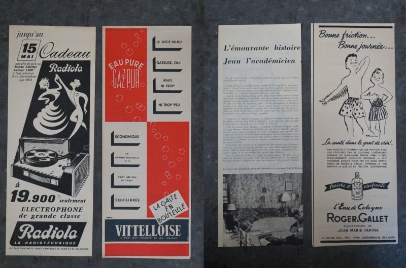 画像2: FRANCE antique ART PAPER  フランスアンティーク 広告アート紙 2枚セット ヴィンテージ 広告 ポスター 1950-60's