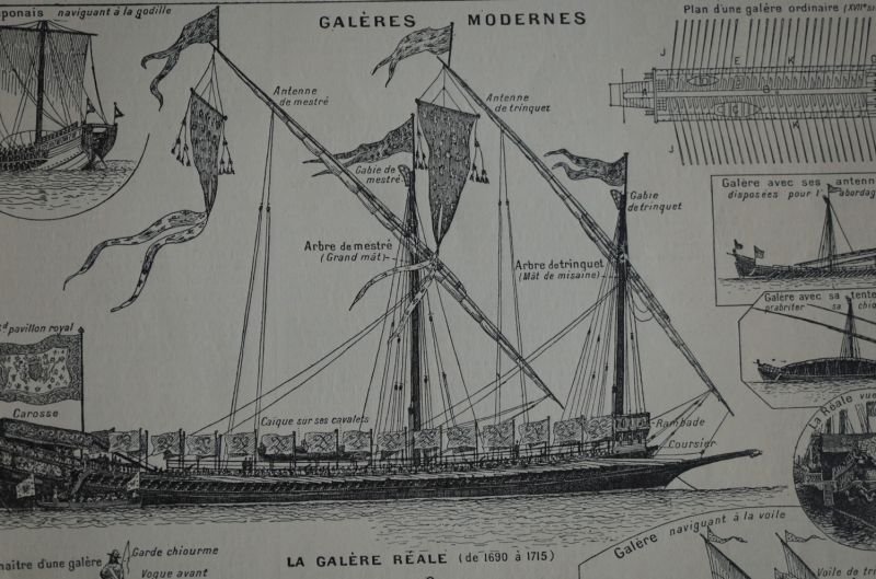 画像3: FRANCE antique ART PAPER  フランスアンティーク 辞書・図鑑の1ページ ［船・ボート］ 描画 アンティークアート 1900's