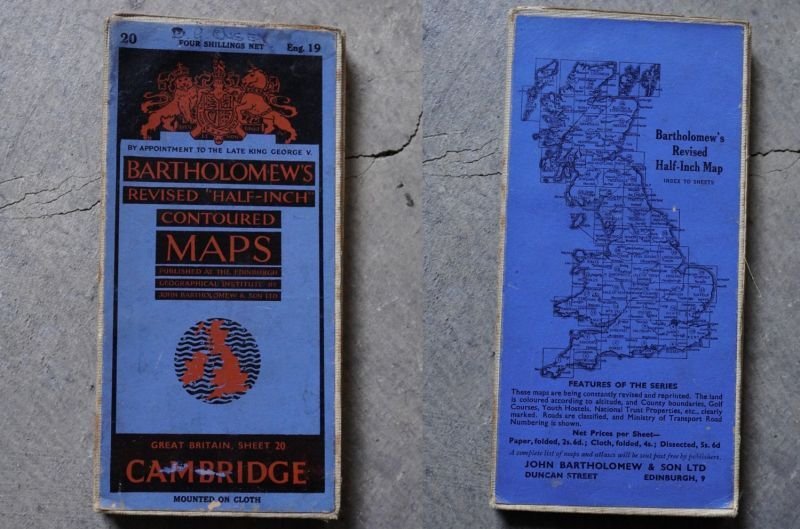 画像2: ENGLAND antique BARTHOLOMEW'S MAP イギリスアンティーク マップ 地図 ヴィンテージ 1940-50's
