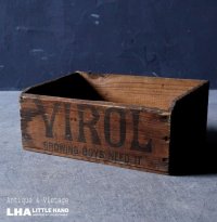 【RARE】ENGLAND antique VIROL BOX イギリスアンティーク 木製 ウッドボックス 木箱 1910-30's  