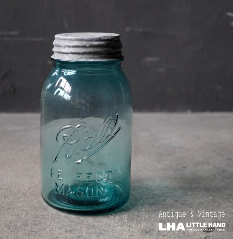画像2: USA antique Ball Jar (Ｍ) アメリカアンティーク BALL ジャー ガラスジャー (Ｍ) メイソンジャー保存瓶 ヴィンテージ ガラス瓶 1910-23's