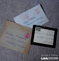 FRANCE antique LETTER 3pcs フランスアンティー レター 封筒 3枚セット  ヴィンテージ  ビンテージ 1910-1950's