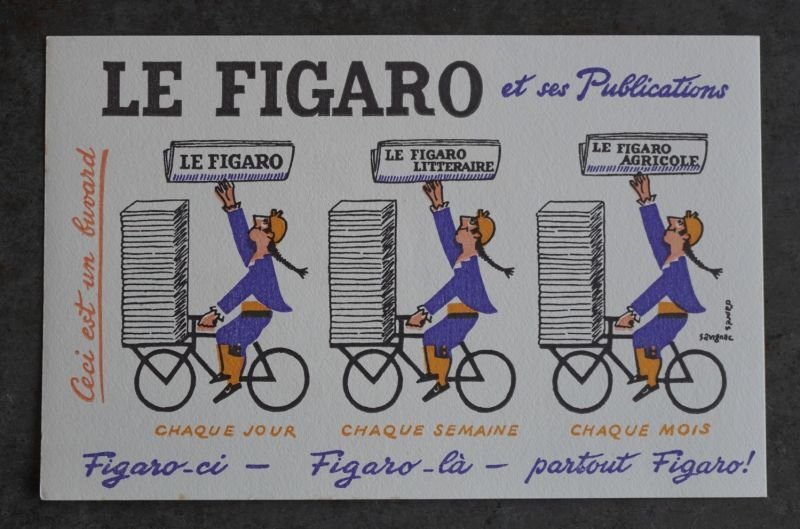 画像2: FRANCE antique BUVARD LE FIGARO フランスアンティーク ビュバー【レイモンド サヴィニャック】 ヴィンテージ 1950-70's 