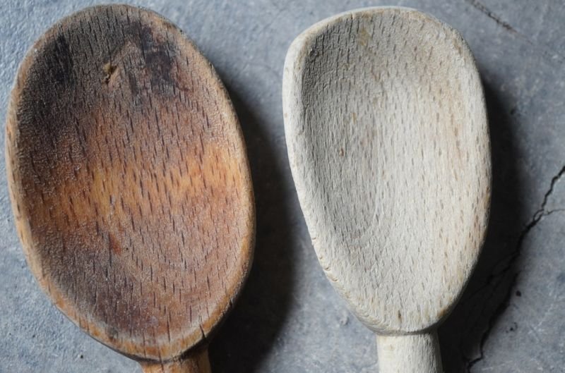 画像5: ENGLAND antique Wooden Spoon 2pcs イギリスアンティーク 木製 スプーン ウッドスプーン 2個セット 1920-50's