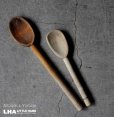 画像1: ENGLAND antique Wooden Spoon 2pcs イギリスアンティーク 木製 スプーン ウッドスプーン 2個セット 1920-50's (1)