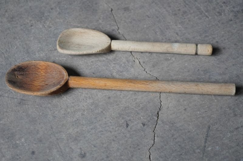 画像4: ENGLAND antique Wooden Spoon 2pcs イギリスアンティーク 木製 スプーン ウッドスプーン 2個セット 1920-50's
