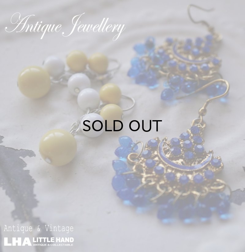 画像1: SALE【20%OFF】U.S.A. vintage  Earrings  2pcs アメリカヴィンテージ コスチュームジュエリー ピアス  2個セット イヤリング 1970-90's 