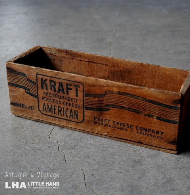 画像1: USA antique KRAFT Cheese Box アメリカアンティーク KRAFT クラフト 木製チーズボックス  ヴィンテージ 木箱 1930-1940's