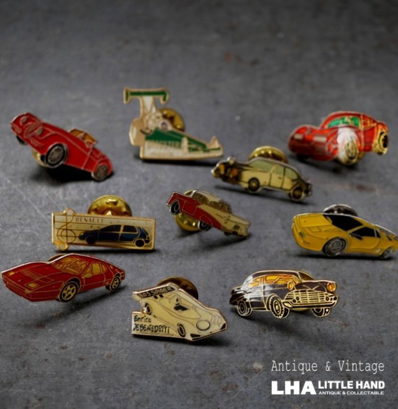 画像1: FRANCE antique PINS Pin Badge 10pcs フランスアンティーク ピンズ ピンバッジ 10個 CAR 車 自動車 ヴィンテージ 1980-90's