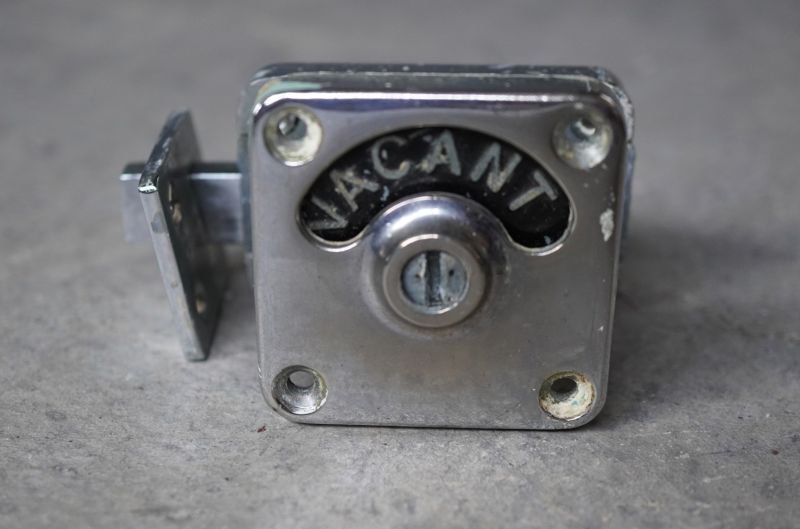 画像2: ENGLAND antique DOOR ROCK 【VACANT〜ENGAGED】イギリスアンティーク 表示錠ドアロック ラッチ 室内用ロック トイレ バスルーム 1950's 