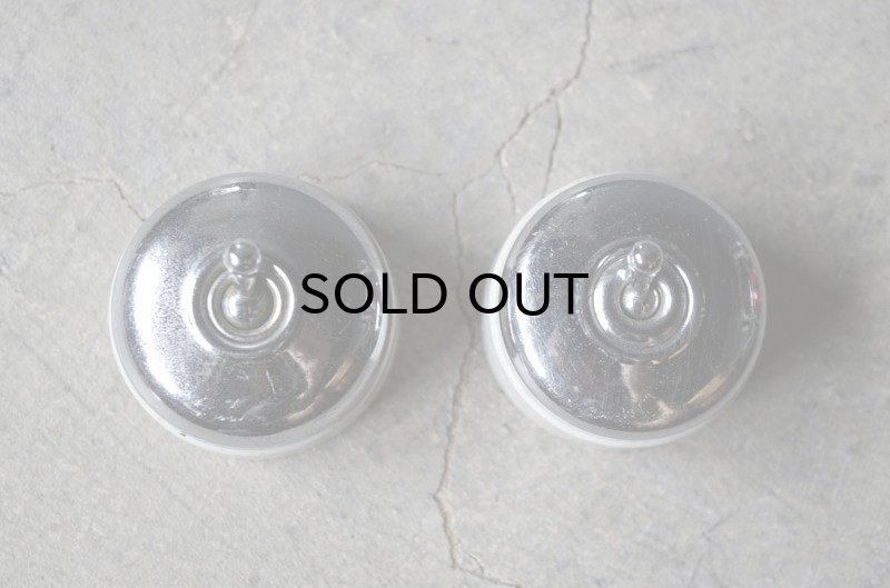 画像2: FRANCE antique SWITCH 2pcs フランスアンティーク スイッチ 2個セット トグルスイッチ クロームカバー＆陶器ベース ヴィンテージ 1930-50's