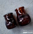 画像1: ENGLAND antique BOVRIL 2oz/4oz イギリスアンティーク ボブリル ガラスボトル 2個セット アンバーガラスボトル 瓶 1920-30's (1)