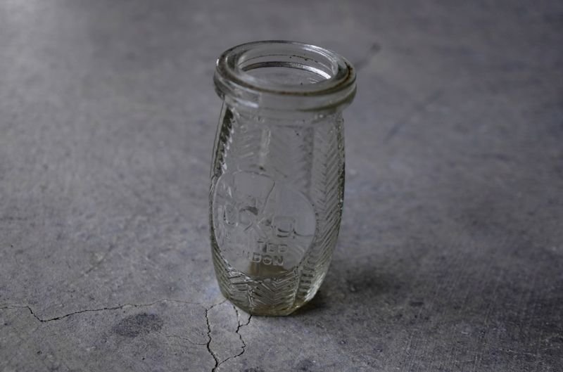 画像2: ENGLAND antique OXO GLASS BOTTLE イギリスアンティーク  ガラスボトル クリアガラスボトル リザーブポット 瓶 1910-20's