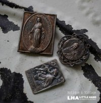 FRANCE antique MEDAILLE 3pcs フランスアンティーク メダイユ 3個セット ロザリオ  1930-50's