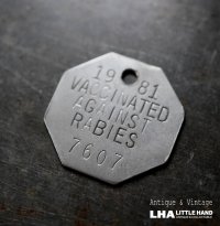 U.S.A. antique Dog Tag アメリカアンティーク ヴィンテージ ドッグタグ 1981's ロゴ入 ナンバープレート ナンバータグ タグ