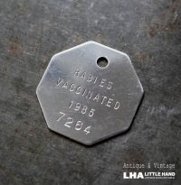 U.S.A. antique Dog Tag アメリカアンティーク ヴィンテージ ドッグタグ 1985's ロゴ入 ナンバープレート ナンバータグ タグ