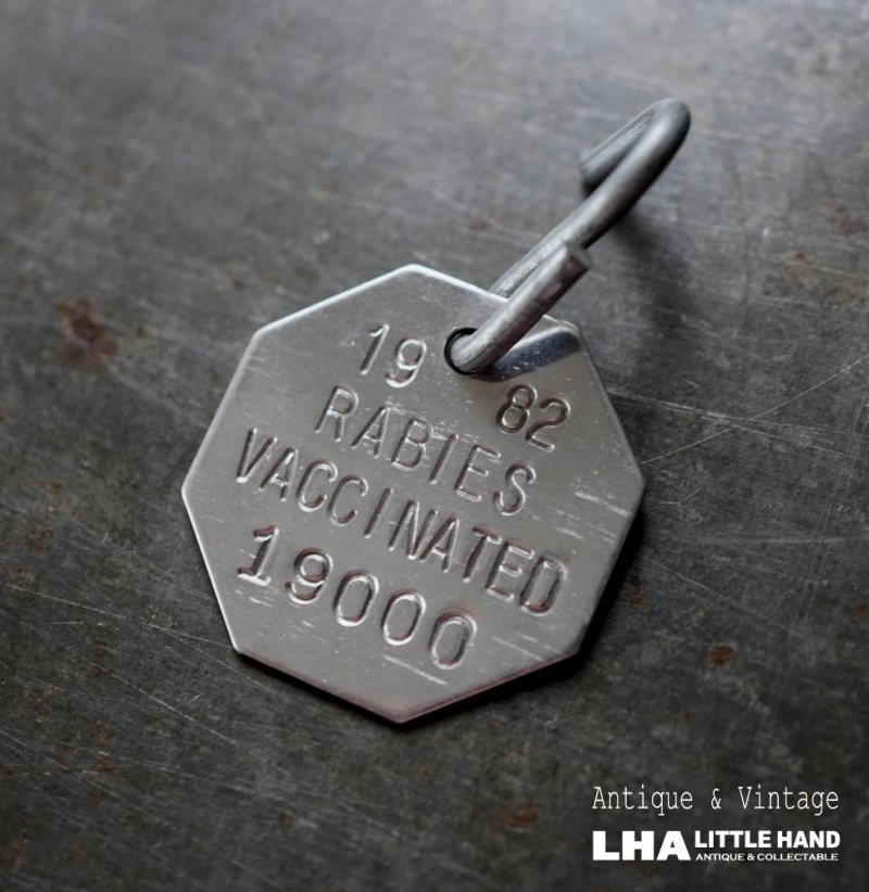 画像1: U.S.A. antique Dog Tag アメリカアンティーク ヴィンテージ ドッグタグ 1982's ロゴ入 ナンバープレート ナンバータグ タグ