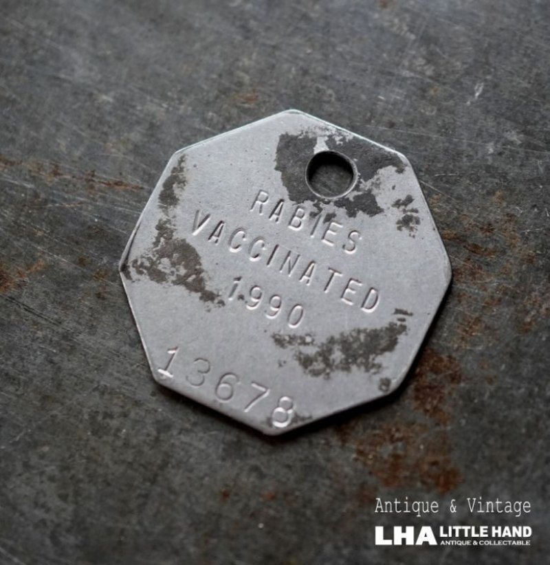 画像1: U.S.A. antique Dog Tag アメリカアンティーク ヴィンテージ ドッグタグ 1990's ロゴ入 ナンバープレート ナンバータグ タグ