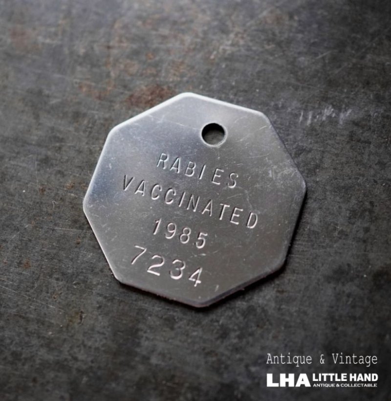 画像1: U.S.A. antique Dog Tag アメリカアンティーク ヴィンテージ ドッグタグ 1985's ロゴ入 ナンバープレート ナンバータグ タグ