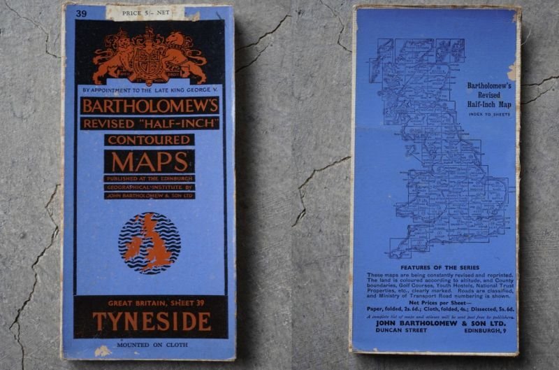 画像2: ENGLAND antique BARTHOLOMEW'S MAP イギリスアンティーク マップ 地図 ヴィンテージ 1940-50's