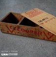 画像1: USA antique COOPER BRAND Cheese Box & LID アメリカアンティーク 木製チーズボックス ＆フタ ヴィンテージ 木箱 1930-1940's (1)