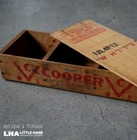 USA antique COOPER BRAND Cheese Box & LID アメリカアンティーク 木製チーズボックス ＆フタ ヴィンテージ 木箱 1930-1940's