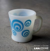 U.S.A. vintage FIRE KING STRAINGE CIRCLE MUG CUP アメリカヴィンテージ ファイヤーキング ストレンジサークル 青 マグ マグカップ 1960-76's