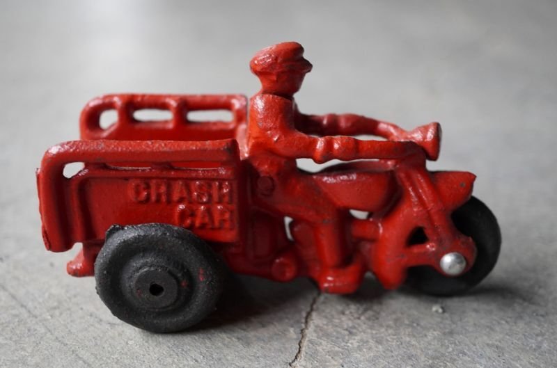 画像2: U.S.A. antique Harley-Davidson Servi-car(CRASH CAR) cast iron toy 1980's vintage