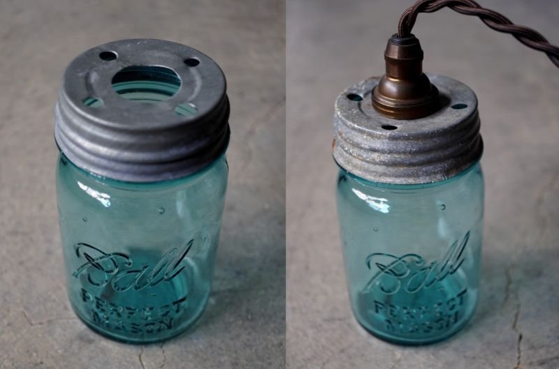 画像2: U.S.A. antique Ball JAR LAMP LID アメリカアンティーク ガラスジャー メイソンジャー ペンダントランプ用キャップ フタ （レギュラーマウス）保存瓶 ヴィンテージ ガラス瓶 1910-60's